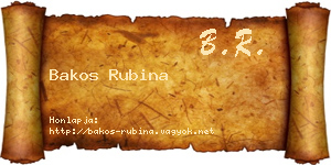Bakos Rubina névjegykártya