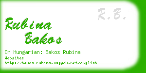 rubina bakos business card